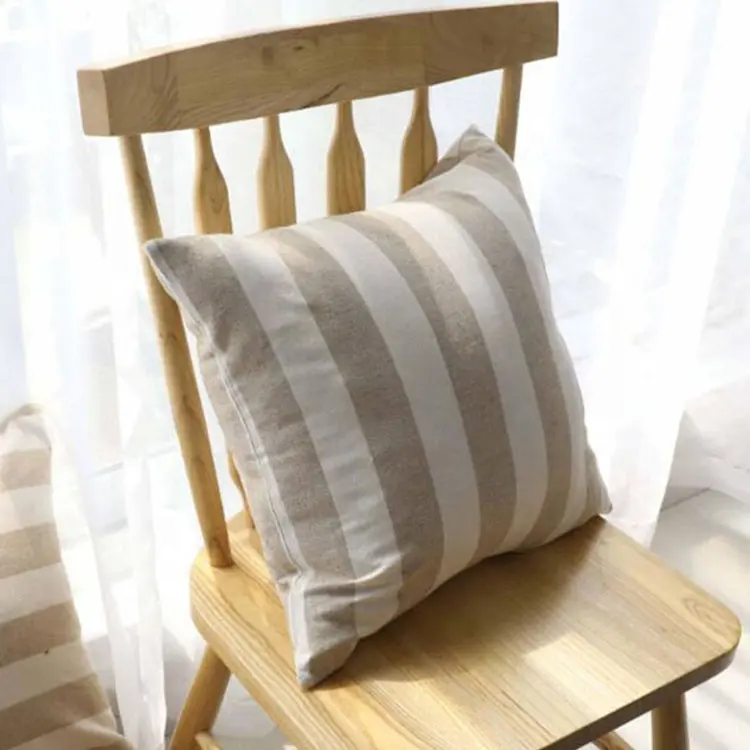 Funda de almohada decorativa a rayas de estilo japonés personalizada, venta al por mayor