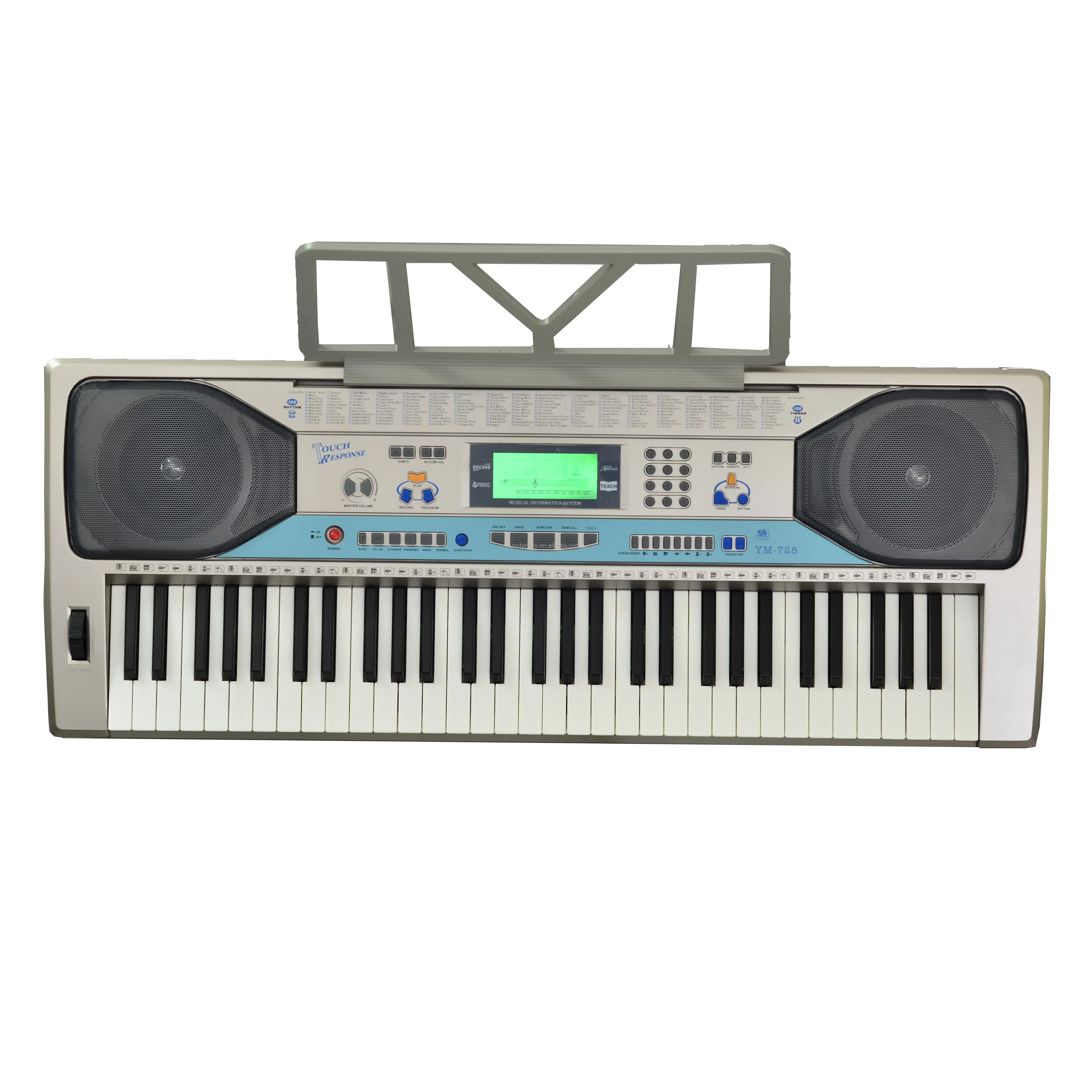 2019 nuevo modelo de instrumento musical de teclado pantalla LCD 61 teclas respuesta táctil teclado