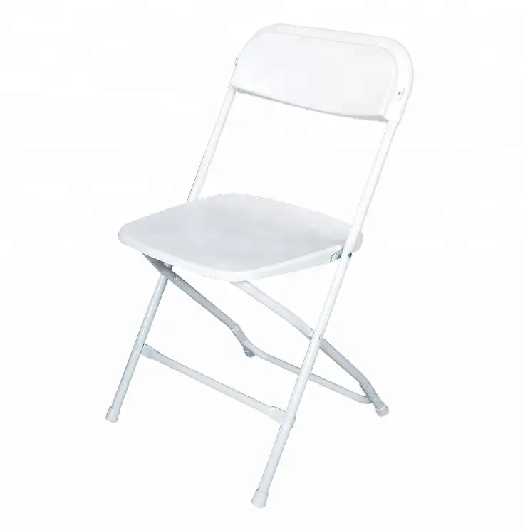 Preço de atacado portátil cadeira dobrável de plástico branco