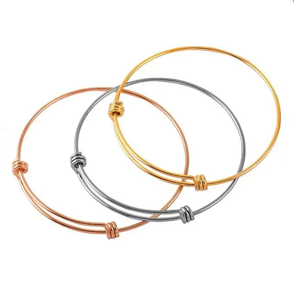 Sini Jewelry 2017 Fashion Stainless Steel Silk Thread Adjustable rose gold Bangle Bracelet Making Machine