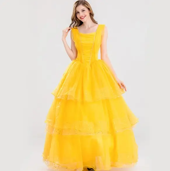 Nueva belleza y la Bestia Belle princesa vestido de Cosplay