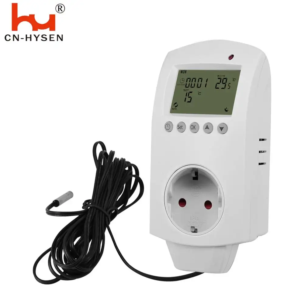 HY02TP Digital Thermostat Regulator Plug Temperature Controller Switch AC 220V Microcomputer with NTC Sensor