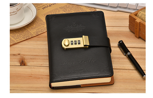 High Quality Vintage Organizer <strong>Notebook</strong> Password Lock Embossed Logo Planner <strong>Code</strong> Book for Writing Secret