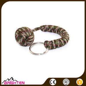 חיצוני צמת Paracord קוף אגרוף הגנה עצמית Keychain עם פלדת מפתח טבעת - Product Image 3