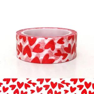 Sevgililer günü Washi bant kırmızı kalp bant düğün maskeleme bandı dekoratif aşk Sticker kağıt sevgililer günü için DIY el sanatları karalama defteri