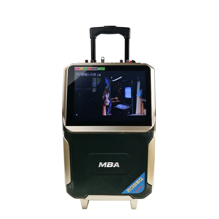 Altavoz de vídeo para uso en exteriores, mini Altavoz Bluetooth con batería de ácido de 12V, con pantalla LCD, modelo rohs