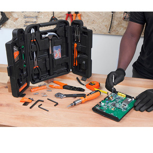 129 pcs 专业塑料盒存储包装家用通用家用维修手工具套装 DIY 工具箱套装 - Product Image 3