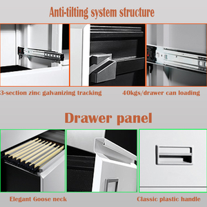 Tủ Hồ Sơ Bằng Thép Ngăn Kéo Hộp A4 Thư Mục Lưu Trữ Văn Phòng Tủ Hồ Sơ Với Khóa Trung Tâm - Product Image 6