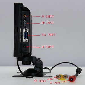 7 Inch HD <strong>Input</strong> <strong>VGA</strong> <strong>Input</strong> AV <strong>Input</strong> DC 12-24V High Resolution 1024X600 IPS Screen Support Desk Stand <strong>Computer</strong> <strong>Monitor</strong> Car <strong>Monitor</strong>