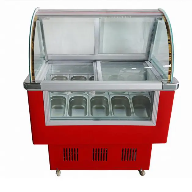 Machine à glace en verre glacé, 11-18c, 6 baril, 10 réservoirs, congélateur de vitrine