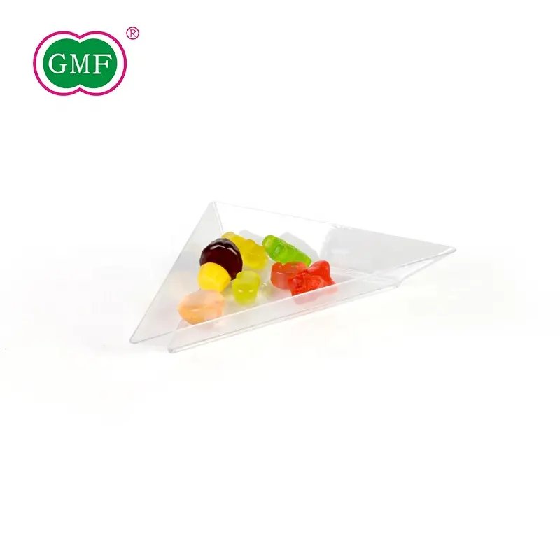 Plats à sauce en plastique sushi, plastique utile vente en gros, plats à sauce avec forme triangulaire 1 pièce