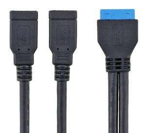 <strong>2</strong> Port 25cm <strong>USB</strong> <strong>3</strong>.<strong>0</strong> Y Type a Female to Motherboard <strong>Header</strong> 20-Pin Cable Adapter NEW - Product Image 4