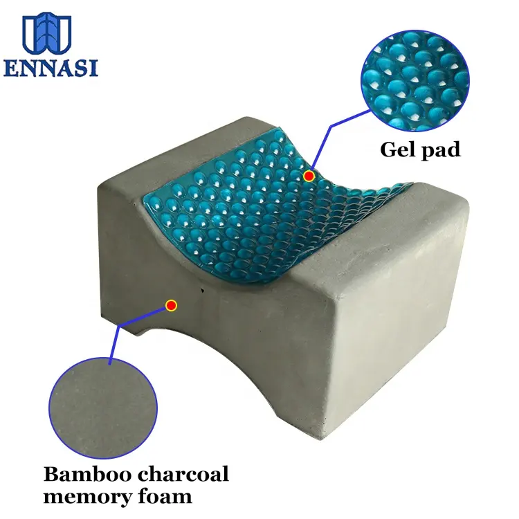 Cómodo Gel ortopédico de carbón de bambú para dormir, almohadilla ortopédica de espuma viscoelástica para soporte de rodilla y pierna