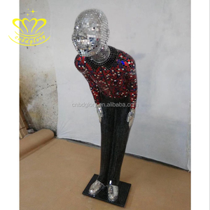 メインゲートドア風景装飾デザインアート彫刻グラスファイバー手工芸品モザイク漫画グリーター像 - Product Image 2