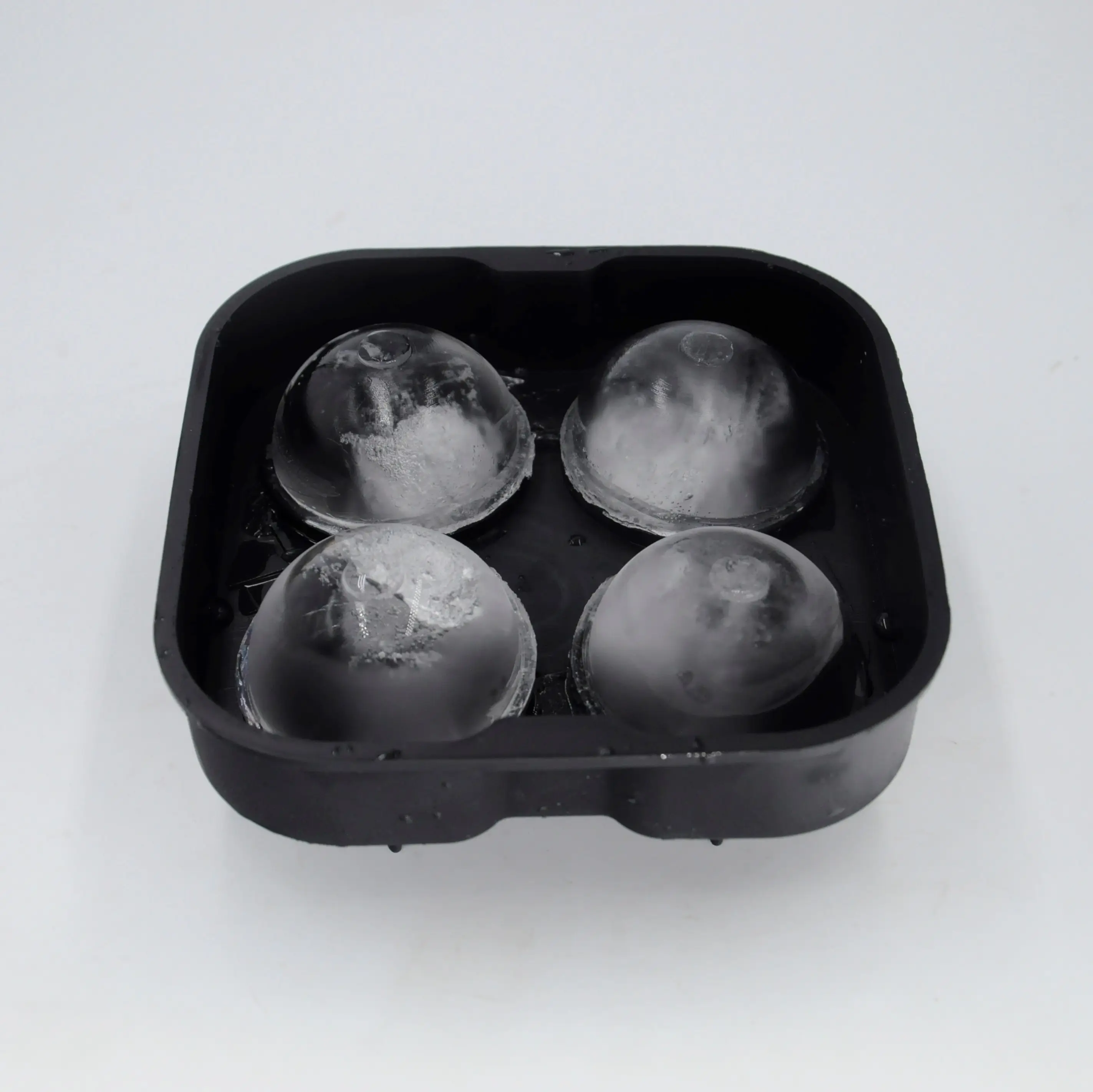 Moule pour boule de glace en Silicone avec couvercle, 4 cavités, sphère ronde, 1 pièce