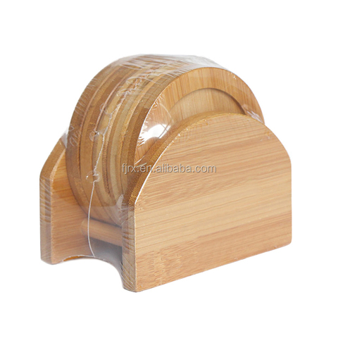 FSC Certificated Hot Sale Bamboo Wood Cup Holder, Pot Pad Bamboo Coaster With Holder