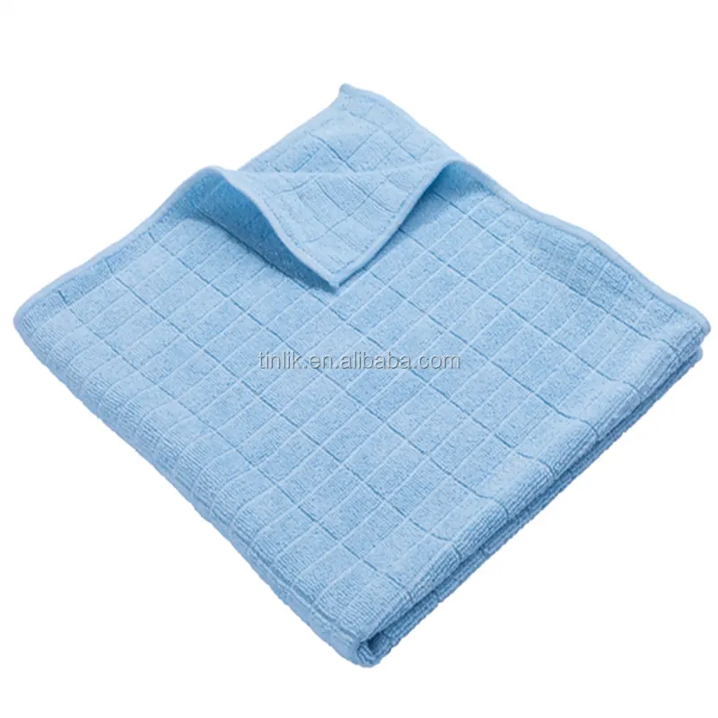 Factory Cheap 280GSM Gird Microfiber Weft Towel Kitchen Cleaning Cloth