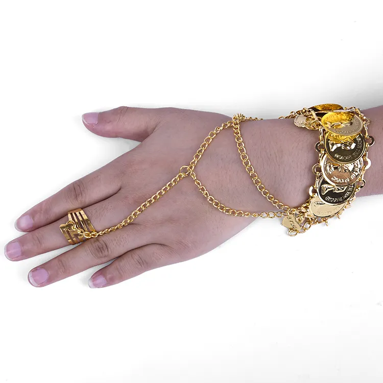 अरबी बेली नर्तकी रेगिस्तान राजकुमारी हाथ कंगन और अंगूठी आभूषण फैंसी ड्रेस