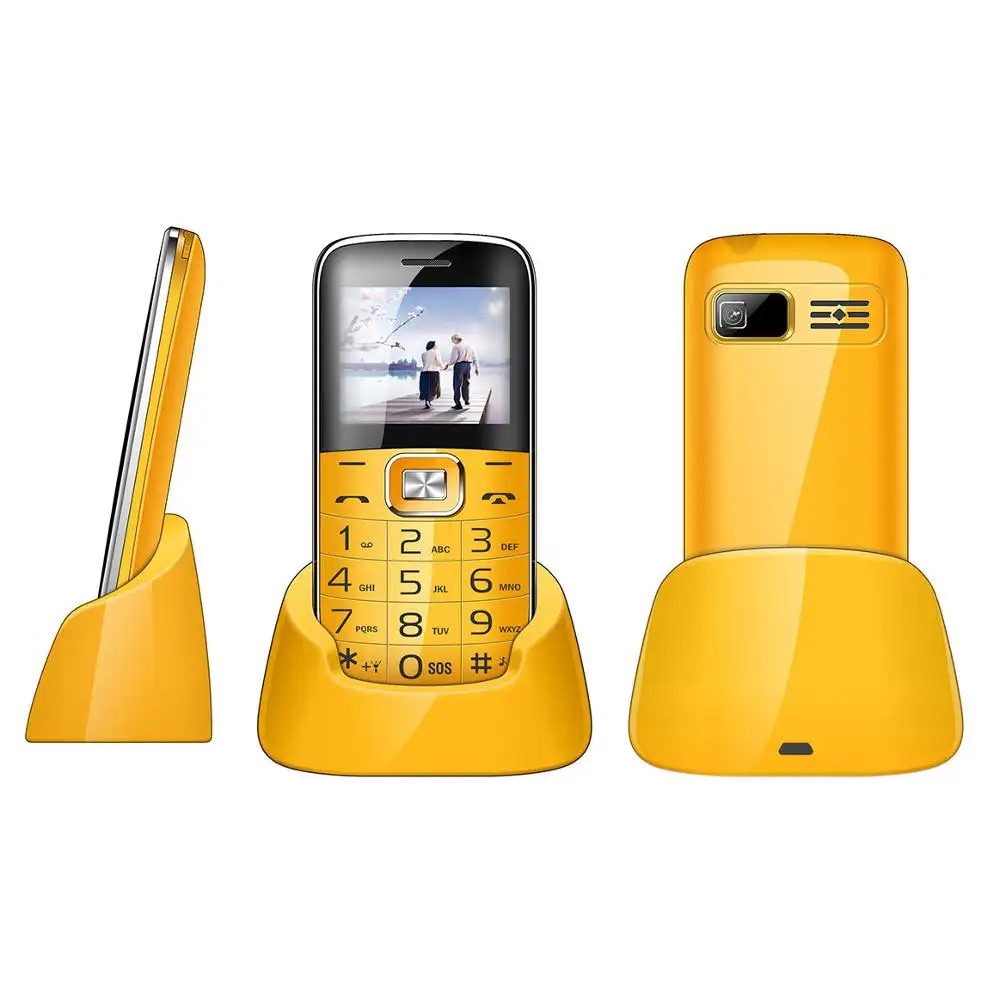 2019 China original factory cheap old man senior sim card 2G GSM cordless very slim mobile feature phone with SOS big button