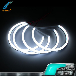 Cotton Led Milky White Angel Eye halo Rings Kit 158mm Soft <strong>Light</strong> B.M.W E53 <strong>X5</strong> 99-04 - Product Image 2