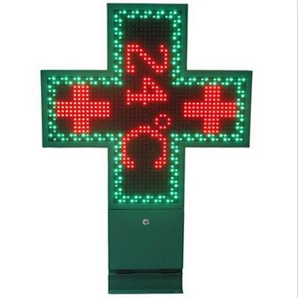 P8 P10 P16 Led doble Cruz Verde de letrero Cruz pantalla Led impermeable al aire libre de LED, pantalla muestra