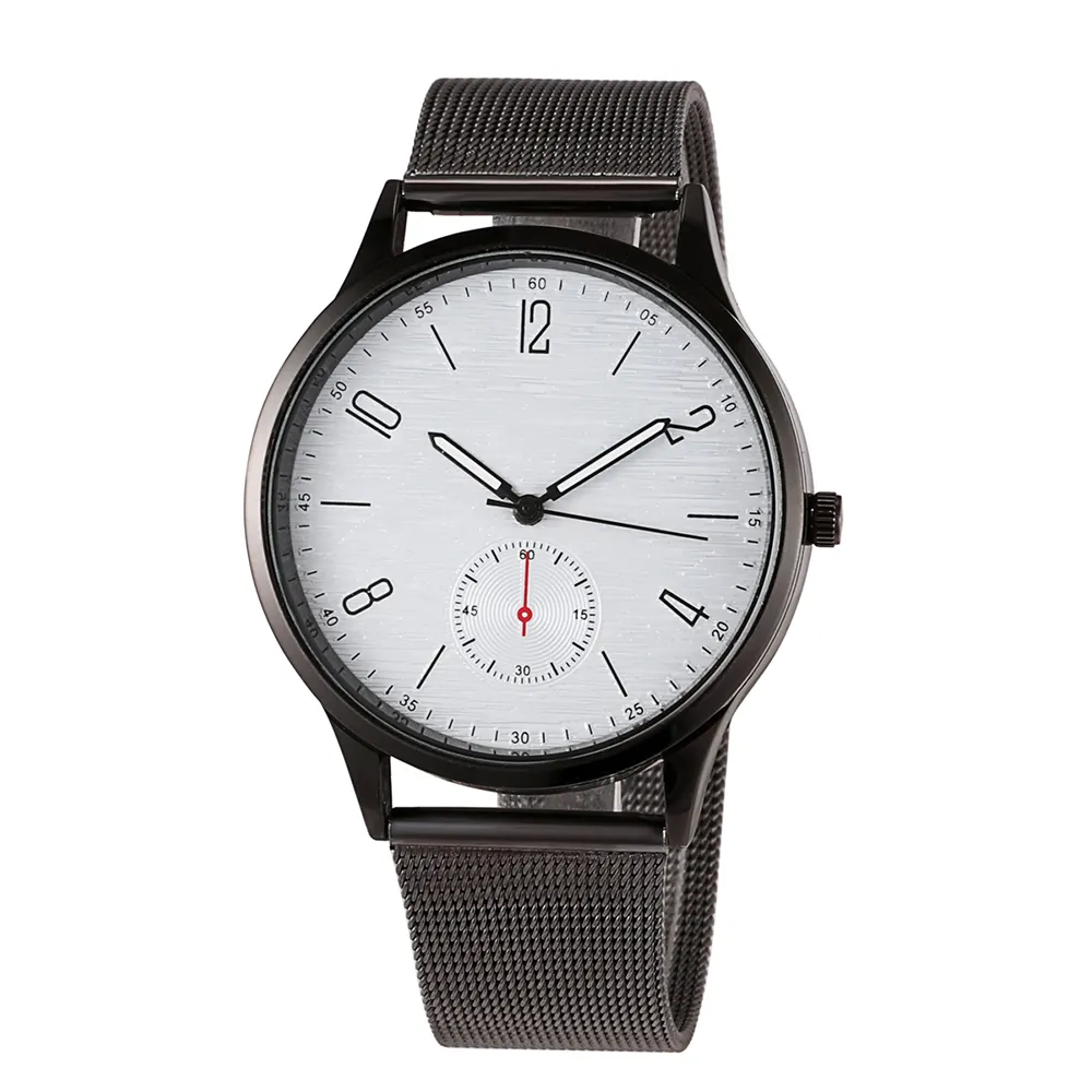 Promoción reloj de pulsera de acero inoxidable para hombre marca correa de malla lleva tu nombre de marca y logotipo reloj FD022