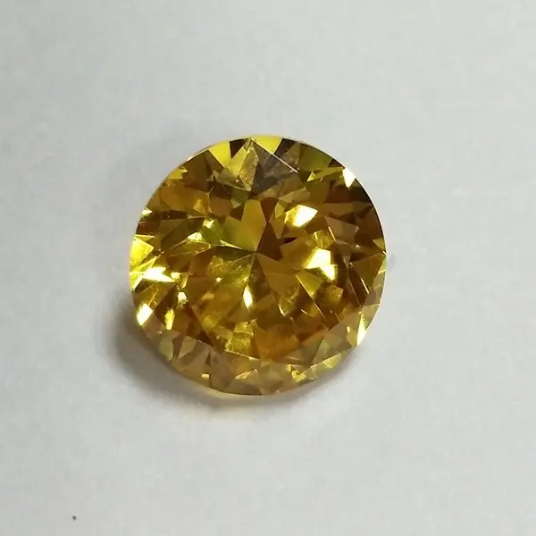 Compradores de joyas de plata, gemas de circonia cúbica de corte brillante amarillo para fabricación de joyas, decoración sintética (laboratorio elaborado)