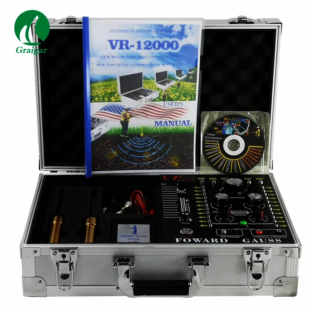 VR-12000 بالموجات فوق الصوتية تحت الأرض طويلة المدى الذهب و جوهرة المعادن كاشف المدى: 100-3000m عمق: 5-250m VR12000