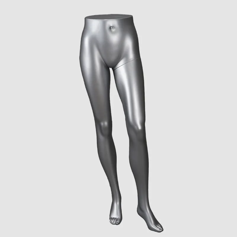 Pantalones de cuerpo inferior para mujer, maniquí femenino de pie, color gris brillante, piernas de maniquí para exhibición de pantalones