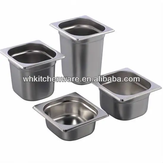 1/6 formato GN Pan pentola di acciaio inox