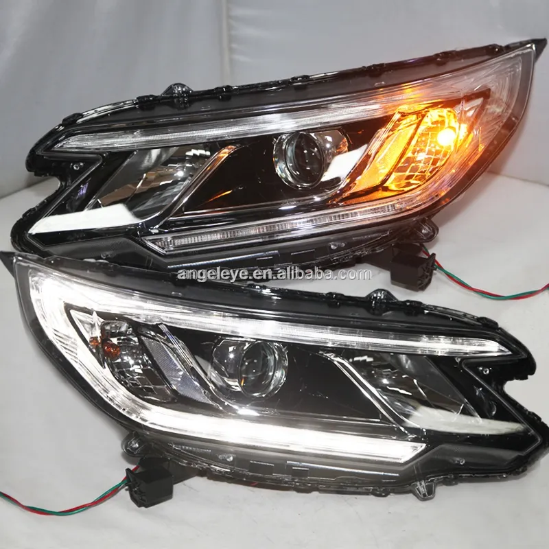 Para Honda CRV 2015 A 2016 ano LED Farol Head Lamp Preto Habitação LF