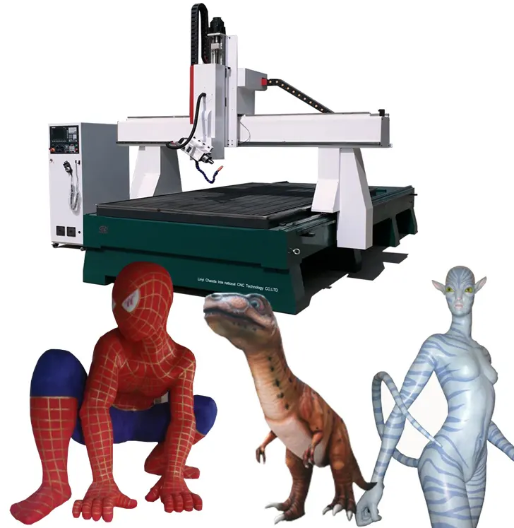 सीएनसी 3d फोम काटने की मशीन बनाने के लिए बड़ा रोटरी और स्कैनर के साथ 3d मूर्तियों मूर्तियों के लिए