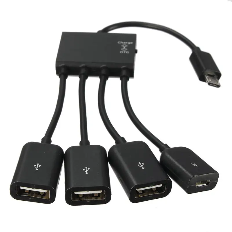 Adaptador de Cable Micro USB a USB OTG, conector 4 en 1 para ordenador, PVC, Ce, OEM, estándar, trenza