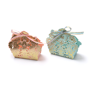 Sweet Gold Paper Candy <strong>Favor</strong> <strong>Box</strong> Wedding Gift <strong>Box</strong> - Product Image 2
