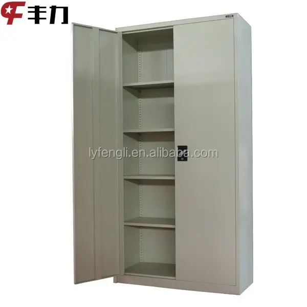 Modern swing 2 door steel filing cabinets 4 tiers key lock metal file locker