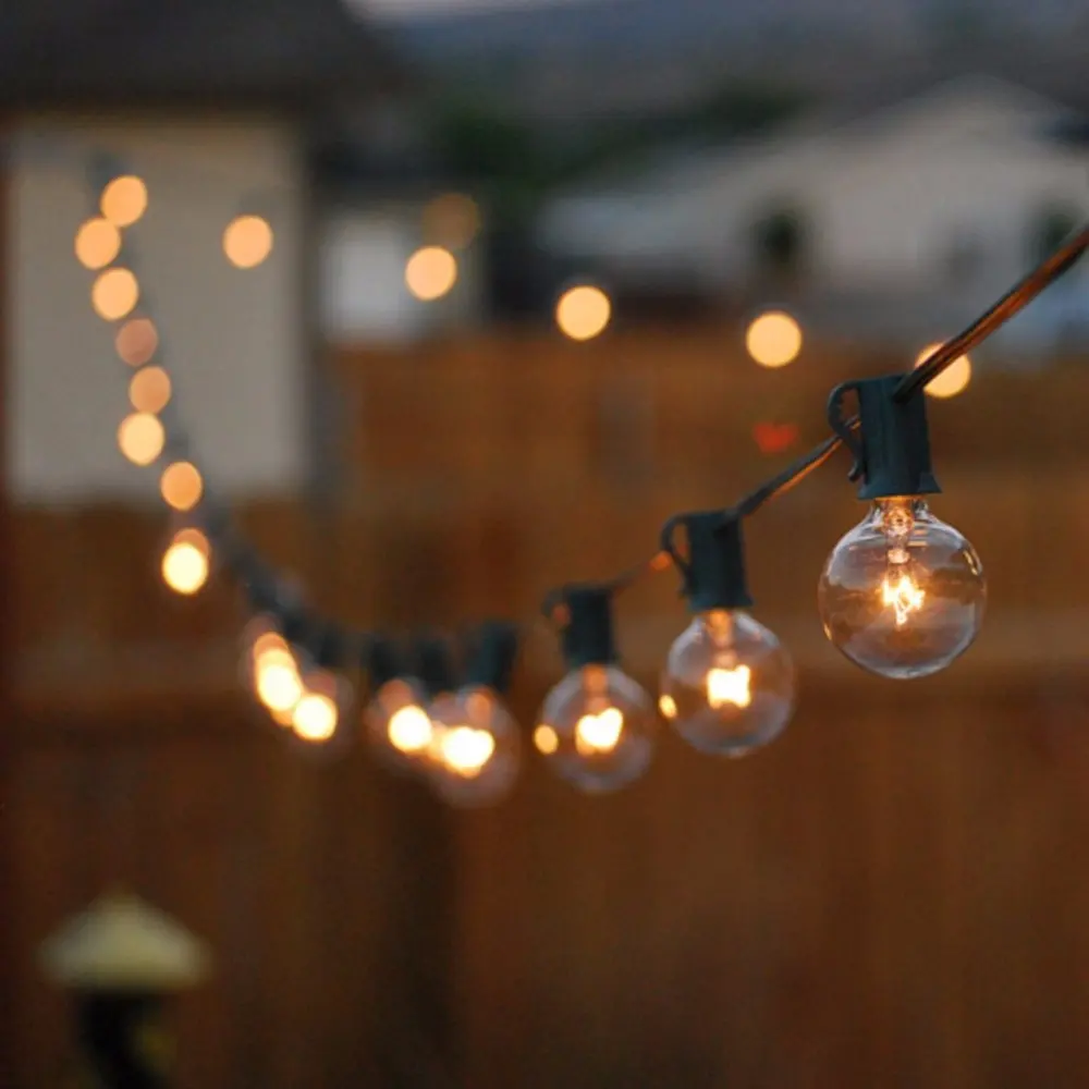 120V E12 25Ft G40 Bulb Globe String Lights Globe Bulbs Led Fairy Light String for Garden Christmas Patio Wedding Decoration