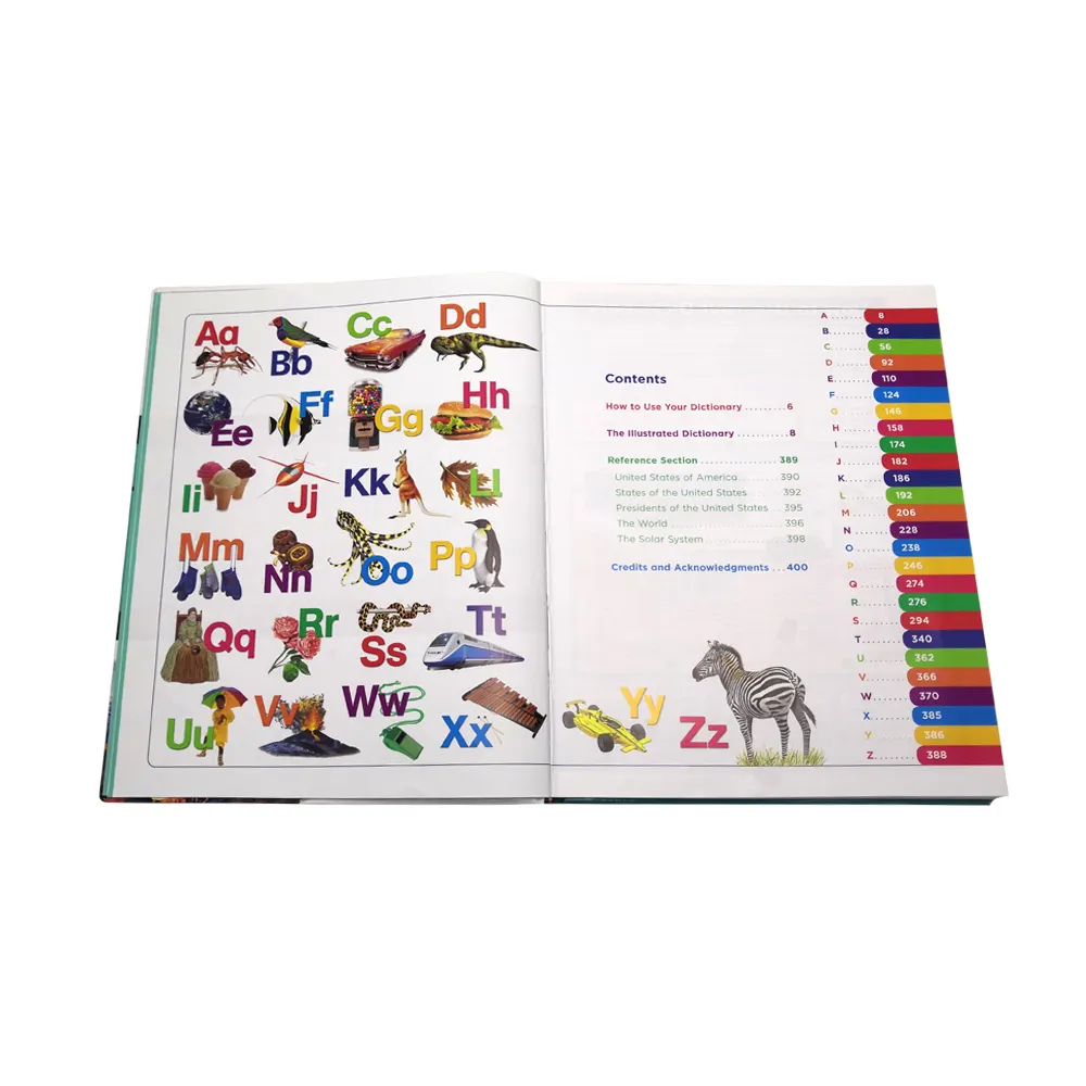 Custom Hardcover Colouring Kinderen Boeken, Kinderen Engels Picture Woordenboek Boeken Groothandel Voor Verkoop