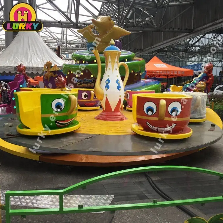 Atracciones equipo china juegos divertidos niños fabricación rotación paseos taza de café para la venta