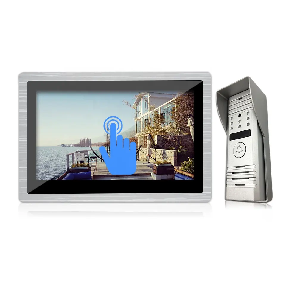 Interfone de vídeo casa inteligente 10.1 polegadas, telefone full hd, suporte para conectar até 6 monitores internos