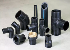 Fabrikasyon HDPE butt füzyon boru boru bağlantı parçaları soket bağlantı parçaları viraj 90 derece tee