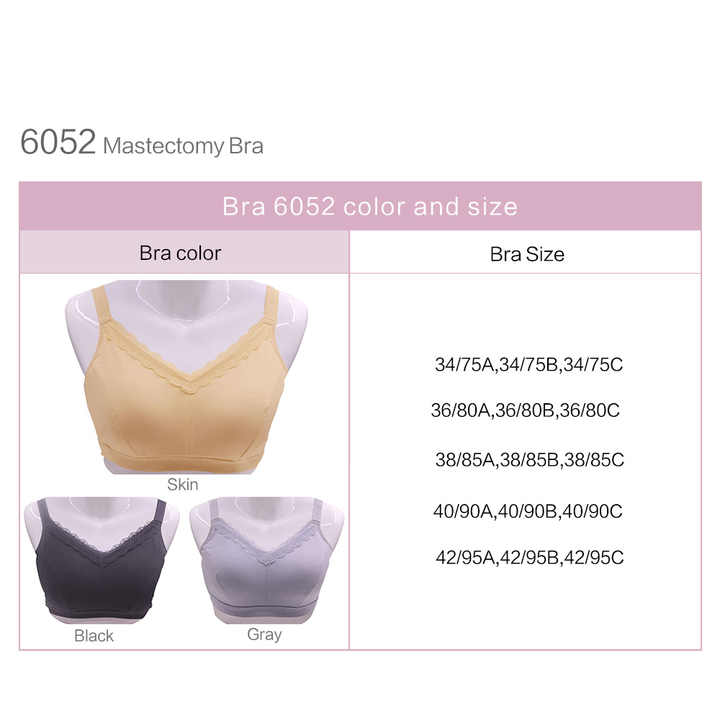 6052 Women Mastectomy Bras With Pockets