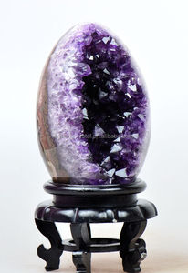 Toptan taş oyma kristal yumurta doğal akik Geode şifa ejderha kristal ametist küme geode yumurta - Product Image 2