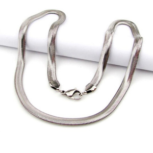 אוליביה האחרונה 18k זהב שרשרות 3mm להב שרשרת אדרה שטוח נחש עצם שרשרת לגברים