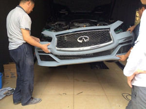 Fiberglass E Style <strong>Q50</strong> Front Bumper for Infiniti - Product Image 2
