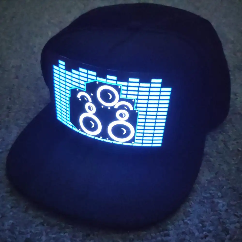 new arrival high quality el sound activated led light baseball cap led lighting party cap