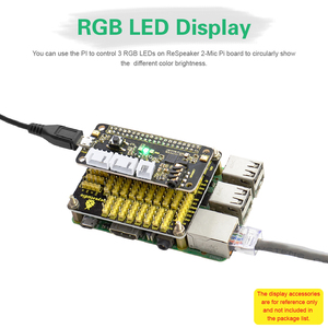 ReSpeaker 2 Mic Pi HAT V1.0 para Raspberry Pi 4/4B, Raspberry Pi 3 3B/5
