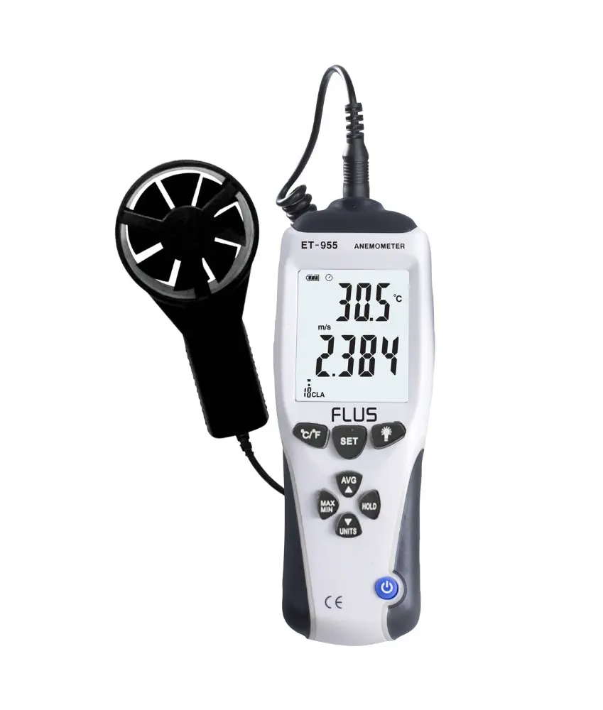 Digital LCD CFM/CMM Thermo Anemometer For Wind Speed Gauge Meter Temperature Scale