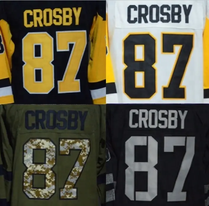Pittsburgh Sidney Crosby En İyi Kalite Dikişli Ulusal Hokey Formaları