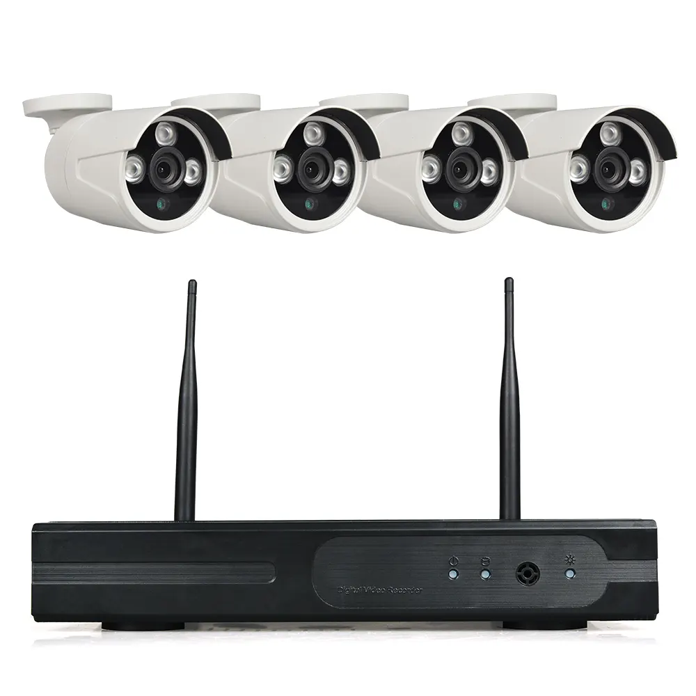 720P IP-Kamera p2p Indoor Security CCTV Großhandel drahtlos, Audio,TF-Karte, Alarm,10M IR 4ch Kit WLAN-Kit