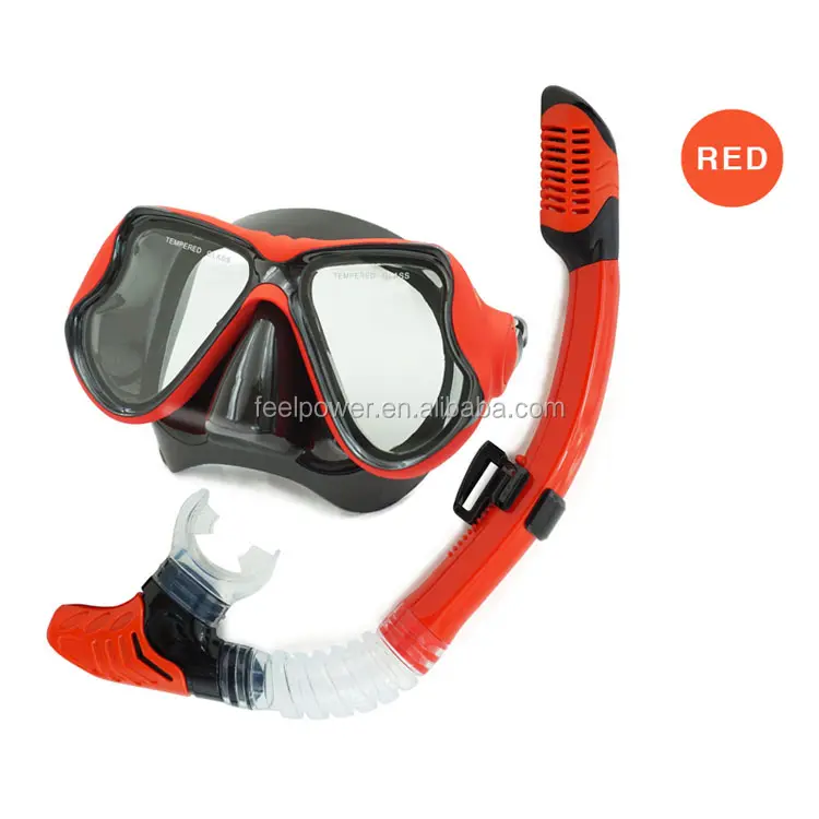 OEM Design In Vetro Temperato Snorkeling Maschera Pieno Asciutto Maschera Subacquea Set Impermeabile Occhiali Da Nuoto per Adulti